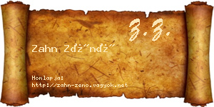 Zahn Zénó névjegykártya